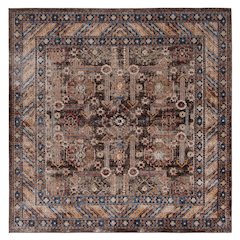 BIJAR, ROYAL / IVORY, 6'-7" X 6'-7" Square, Area Rug