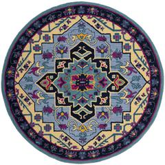Bellagio, LIGHT BLUE / MULTI, 5' X 5' Round, Area Rug, BLG506B-5R