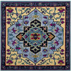 Bellagio, LIGHT BLUE / MULTI, 5' X 5' Square, Area Rug, BLG506B-5SQ