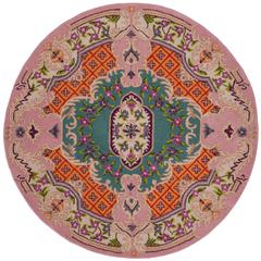 Bellagio, BLUE / PINK, 5' X 5' Round, Area Rug