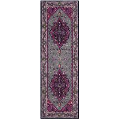 Bellagio, GREY / PINK, 2'-3" X 7', Area Rug