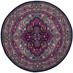 Bellagio, GREY / PINK, 5' X 5' Round, Area Rug