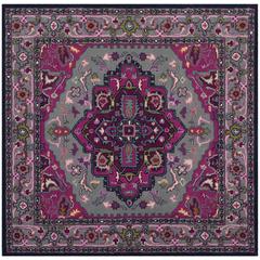 Bellagio, GREY / PINK, 5' X 5' Square, Area Rug