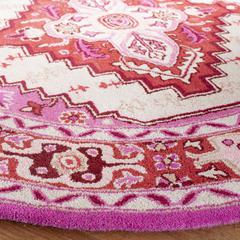 Bellagio, RED PINK / IVORY, 5' X 5' Round, Area Rug