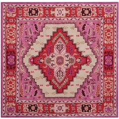Bellagio, RED PINK / IVORY, 5' X 5' Square, Area Rug