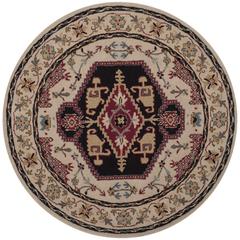 Bellagio, BEIGE / BLACK, 5' X 5' Round, Area Rug