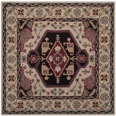 Bellagio, BEIGE / BLACK, 5' X 5' Square, Area Rug