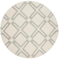 Bellagio, IVORY / SILVER, 5' X 5' Round, Area Rug