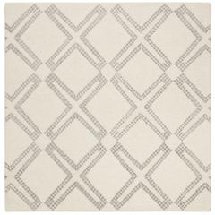 Bellagio, IVORY / SILVER, 5' X 5' Square, Area Rug