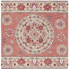 Bellagio, RED / BEIGE, 5' X 5' Square, Area Rug