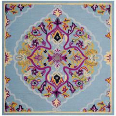 Bellagio, LIGHT BLUE / MULTI, 5' X 5' Square, Area Rug, BLG605B-5SQ