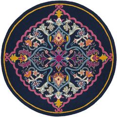 Bellagio, NAVY BLUE / MULTI, 5' X 5' Round, Area Rug, BLG605C-5R