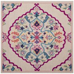 Bellagio, LIGHT PINK / MULTI, 5' X 5' Square, Area Rug