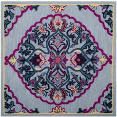 Bellagio, BLUE / MULTI, 5' X 5' Square, Area Rug
