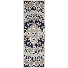 Bellagio, NAVY BLUE / IVORY, 2'-3" X 7', Area Rug