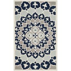 Bellagio, NAVY BLUE / IVORY, 3' X 5', Area Rug