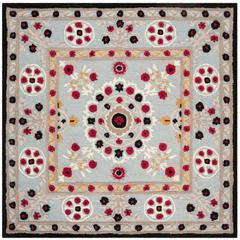 Bellagio, LIGHT BLUE / BLACK, 5' X 5' Square, Area Rug