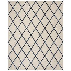 BLOSSOM, IVORY / NAVY, 8' X 10', Area Rug