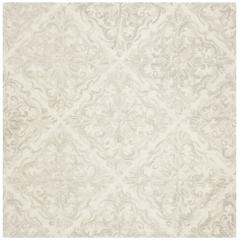 BLOSSOM, IVORY / GREY, 6' X 6' Square, Area Rug, BLM103A-6SQ