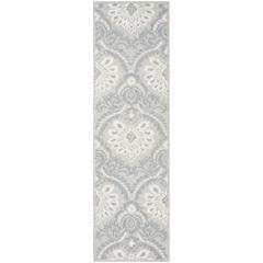 BLOSSOM, LIGHT GREY / IVORY, 2'-3" X 8', Area Rug, BLM106A-28