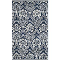BLOSSOM, NAVY / IVORY, 4' X 6', Area Rug