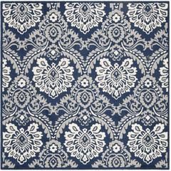 BLOSSOM, NAVY / IVORY, 6' X 6' Square, Area Rug