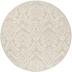 BLOSSOM, SILVER / IVORY, 6' X 6' Round, Area Rug, BLM106G-6R