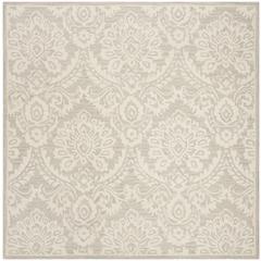 BLOSSOM, SILVER / IVORY, 6' X 6' Square, Area Rug, BLM106G-6SQ