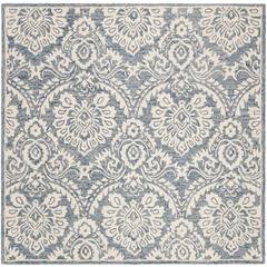 BLOSSOM, BLUE / IVORY, 6' X 6' Square, Area Rug, BLM106M-6SQ