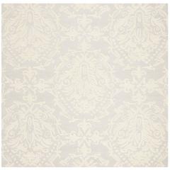 BLOSSOM, LIGHT GREY / IVORY, 6' X 6' Square, Area Rug, BLM107A-6SQ