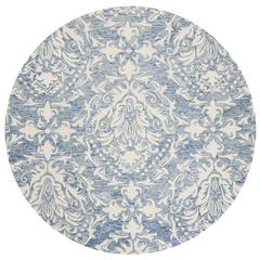 BLOSSOM, BLUE / IVORY, 6' X 6' Round, Area Rug, BLM107B-6R