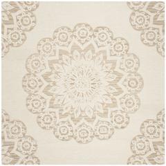 BLOSSOM, IVORY / BEIGE, 6' X 6' Square, Area Rug