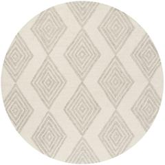 BLOSSOM, IVORY / SILVER, 6' X 6' Round, Area Rug