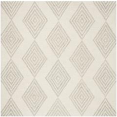 BLOSSOM, IVORY / SILVER, 6' X 6' Square, Area Rug