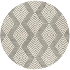 BLOSSOM, DARK GREY / IVORY, 6' X 6' Round, Area Rug