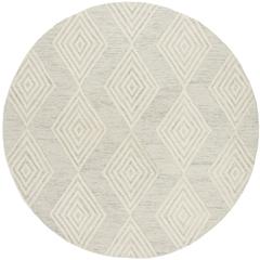 BLOSSOM, SILVER / IVORY, 6' X 6' Round, Area Rug, BLM111G-6R