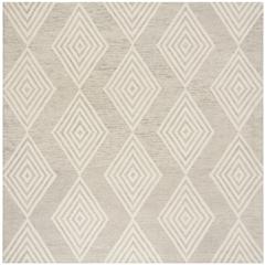BLOSSOM, SILVER / IVORY, 6' X 6' Square, Area Rug, BLM111G-6SQ
