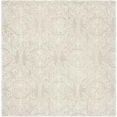 BLOSSOM, SILVER / IVORY, 6' X 6' Square, Area Rug, BLM112G-6SQ