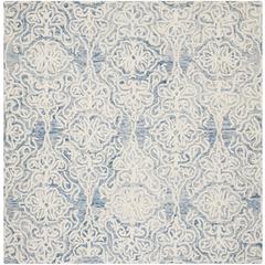 BLOSSOM, BLUE / IVORY, 6' X 6' Square, Area Rug, BLM112M-6SQ