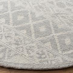 BLOSSOM, SILVER / IVORY, 6' X 6' Round, Area Rug, BLM113G-6R