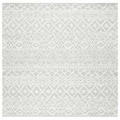 BLOSSOM, SILVER / IVORY, 6' X 6' Square, Area Rug, BLM113G-6SQ