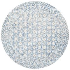 BLOSSOM, BLUE / IVORY, 6' X 6' Round, Area Rug, BLM114M-6R