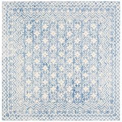 BLOSSOM, BLUE / IVORY, 6' X 6' Square, Area Rug, BLM114M-6SQ