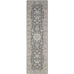 BLOSSOM, DARK GREY / LIGHT BROWN, 2'-3" X 12', Area Rug