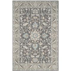 BLOSSOM, DARK GREY / LIGHT BROWN, 4' X 6', Area Rug