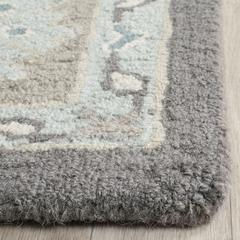 BLOSSOM, DARK GREY / LIGHT BROWN, 10' X 14', Area Rug