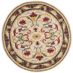 BLOSSOM, IVORY / GREEN, 6' X 6' Round, Area Rug