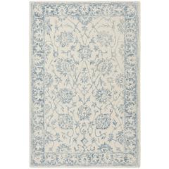 BLOSSOM, IVORY / BLUE, 4' X 6', Area Rug, BLM351A-4