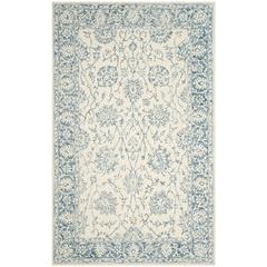 BLOSSOM, IVORY / BLUE, 5' X 8', Area Rug, BLM351A-5