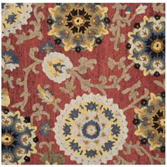 BLOSSOM, RED / MULTI, 6' X 6' Square, Area Rug